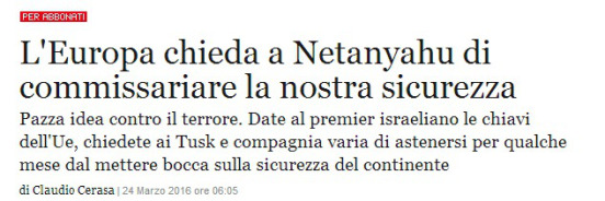 SIAMO PRONTI AL DISGUSTOSO MODELLO ISRAELE ?