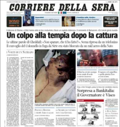 BREVI CONSIDERAZIONI DOPO LA MORTE DI MUAMMAR GHEDDAFI