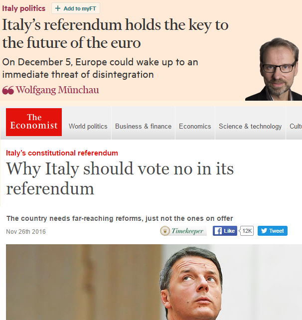 Perché The Economist (disperato) vota “no” al referendum