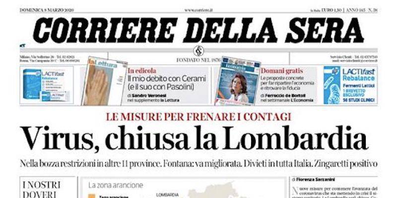 Corona Virus (articolo per il Corriere.. ma quando l'hanno visto...)