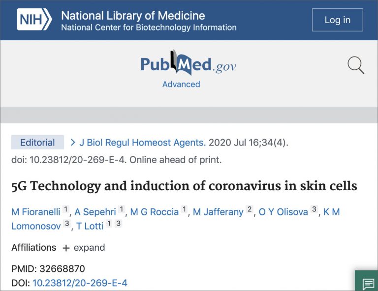 La tecnologia 5G è assorbita dalle cellule della pelle e può alterare il DNA in un modo che produce effettivamente i coronavirus