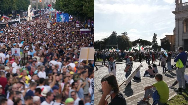 manifestazione berlino 29 agosto vs manifestazione roma 10 ottobre