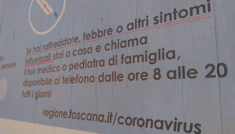 Un manifesto della campagna informativa promossa dalla Regione Toscana, aprile 2020
