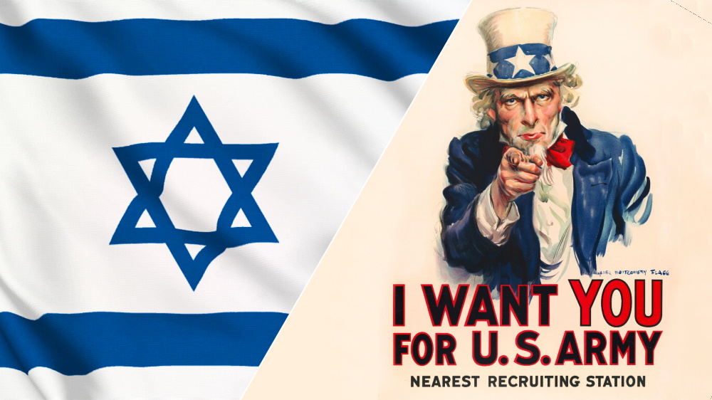 Bandiera Israele e Zio Sam