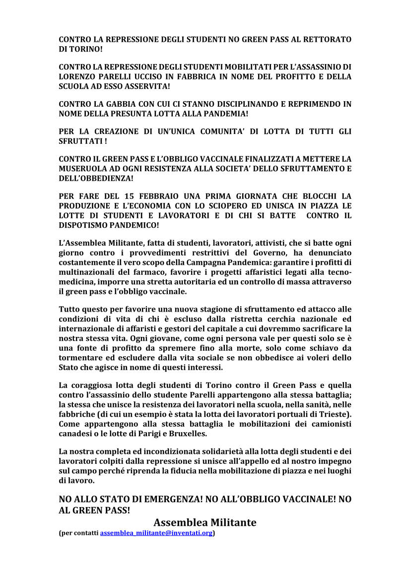 Assemblea militante volantino