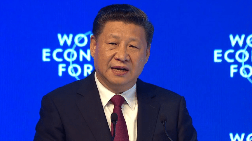 Xi Jinping, dittatore cinese, al forum virtuale di Davos 2022