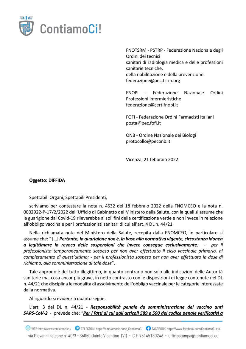 ContiamoCi DIFFIDA2