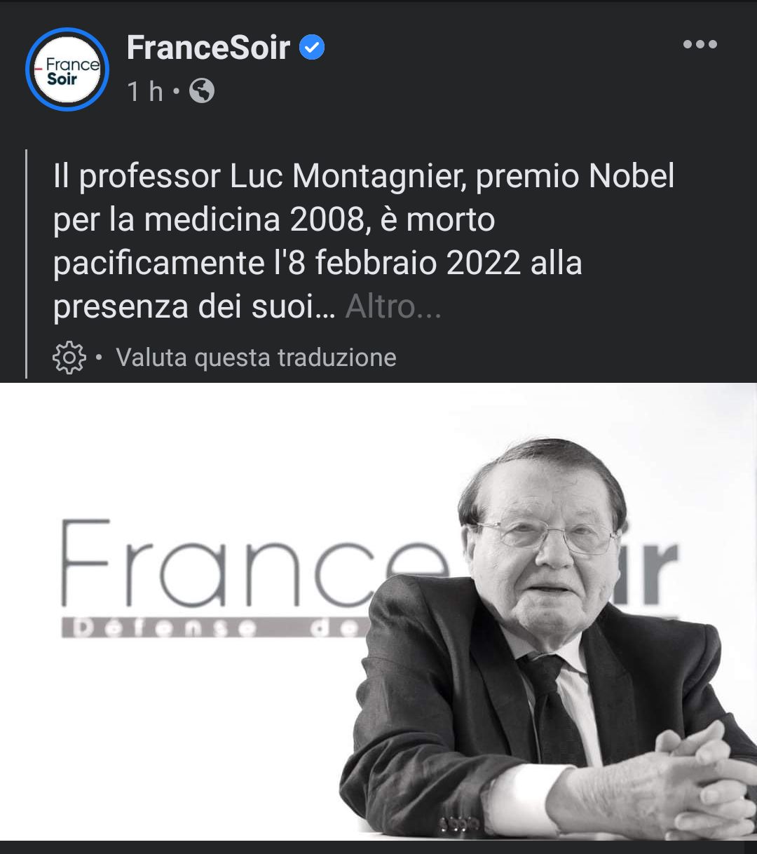 FranceSoir Montaigner morto