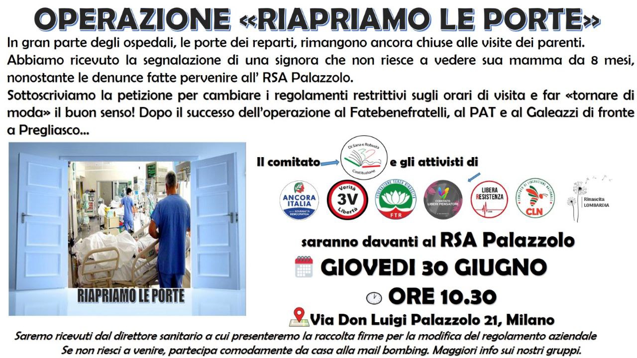 OPERAZIONE “RIAPRIAMO LE PORTE”, IL COMITATO “DI SANA E ROBUSTA COSTITUZIONE” AL COSPETTO DI PREGLIASCO OPERAZIONE “RIAPRIAMO LE PORTE”, IL COMITATO “DI SANA E ROBUSTA COSTITUZIONE” AL COSPETTO DI PREGLIASCO