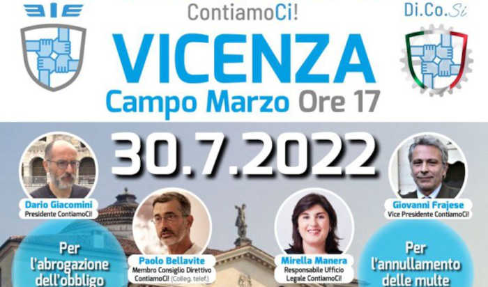 30 Luglio a Vicenza: manifestazione nazionale di “ContiamoCi”