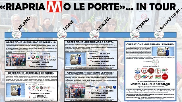 A Verona ultima tappa del tour "Riapriamo le porte" del Comitato Di Sana e Robusta Costituzione
