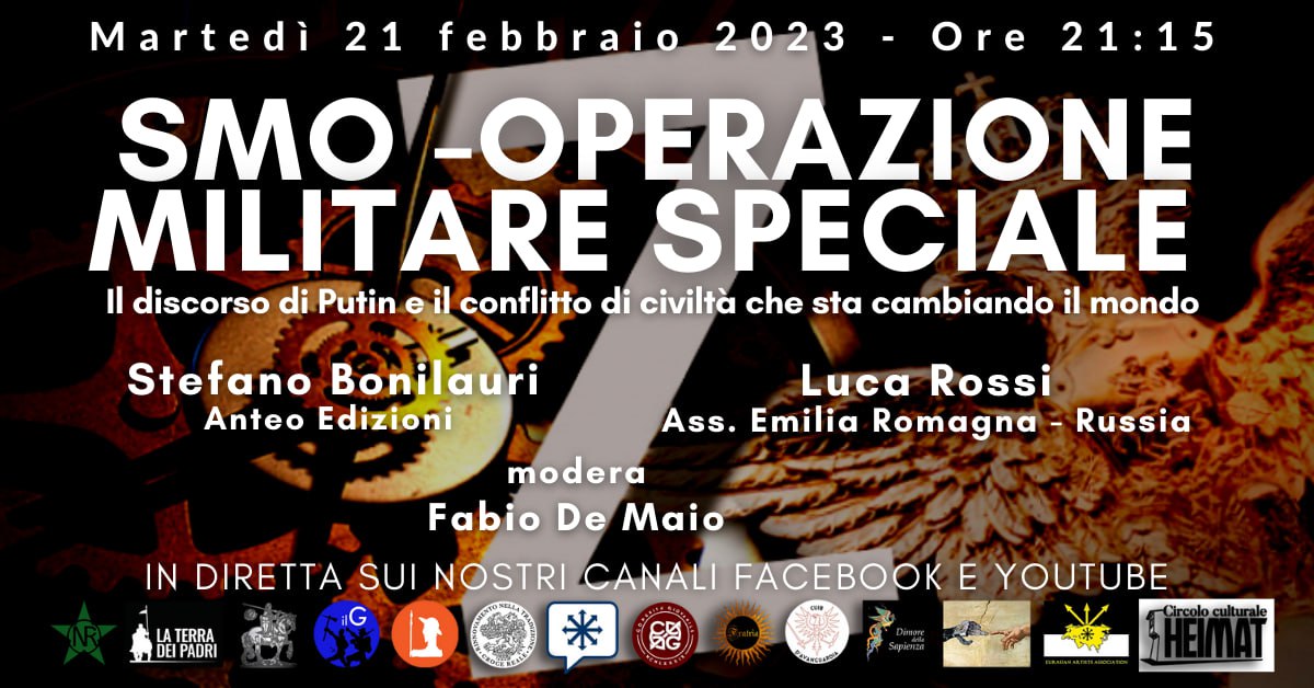 SMO-OPERAZIONE MILITARE SPECIALE: IL DISCORSO DI PUTIN - DIBATTITO VIDEO ORE 21:15