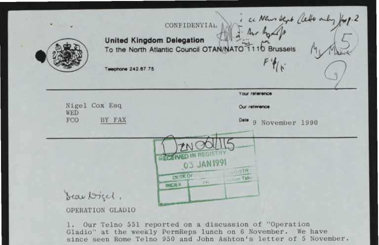 Documenti appena desecretati rivelano il ruolo della Gran Bretagna nelle armate segrete Gladio della Nato