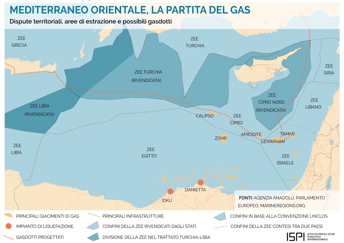 Le ZEE secondo l'accordo Turchia-Libia del 2020