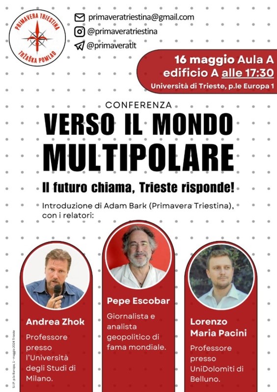 16 maggio, Pepe Escobar a Trieste incontrerà gli studenti: 16 maggio, Pepe Escobar a Trieste incontrerà gli studenti: