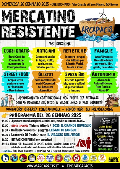 A Roma torna il Mercatino Resistente Arcapacis