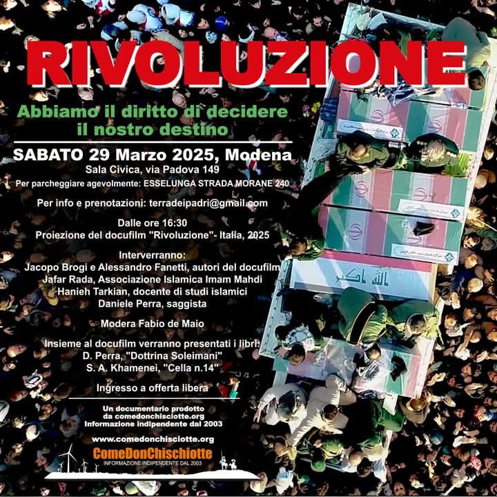 Rivoluzione - il film documentario in esclusiva a Modena il 29 marzo