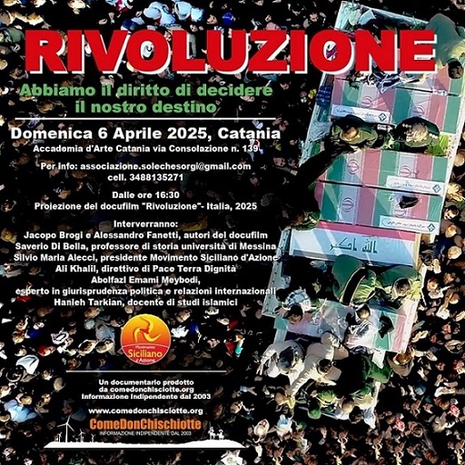 Rivoluzione – il film documentario in esclusiva a Catania il 6 aprile Rivoluzione – il film documentario in esclusiva a Catania il 6 aprile