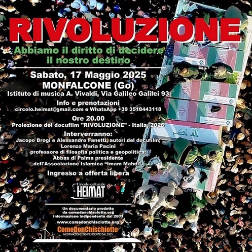 "Rivoluzione" arriva in Friuli: a Trieste, Monfalcone, Udine il documentario in esclusiva "Rivoluzione" arriva in Friuli: a Trieste, Monfalcone, Udine il documentario in esclusiva