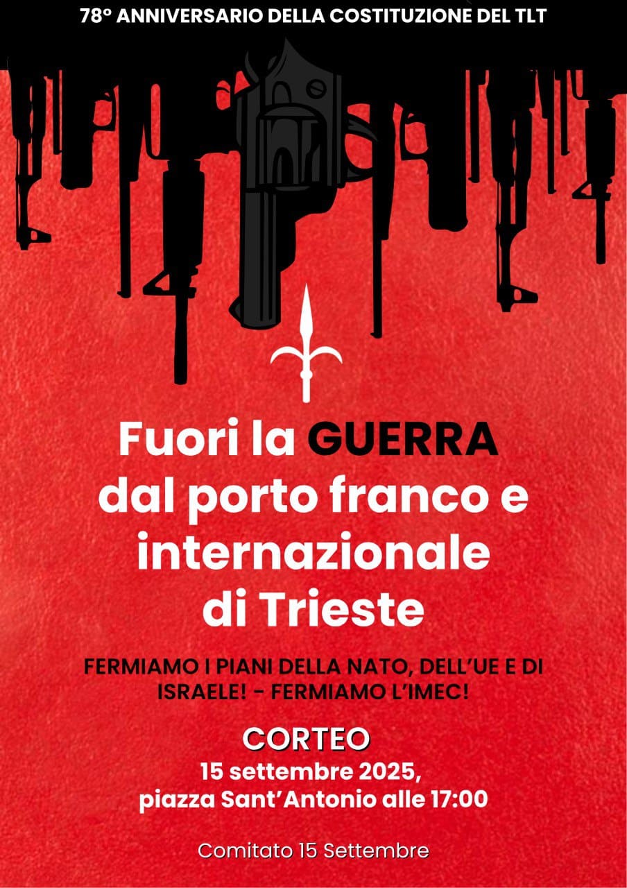NUOVA MOBILITAZIONE INDETTA A TRIESTE PER IL 15 SETTEMBRE