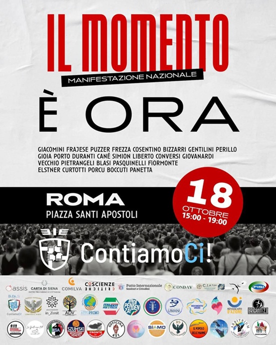 A Roma Sabato 18 Ottobre manifestazione nazionale per la verità e la giustizia: "Contiamoci, Il momento è ORA!"