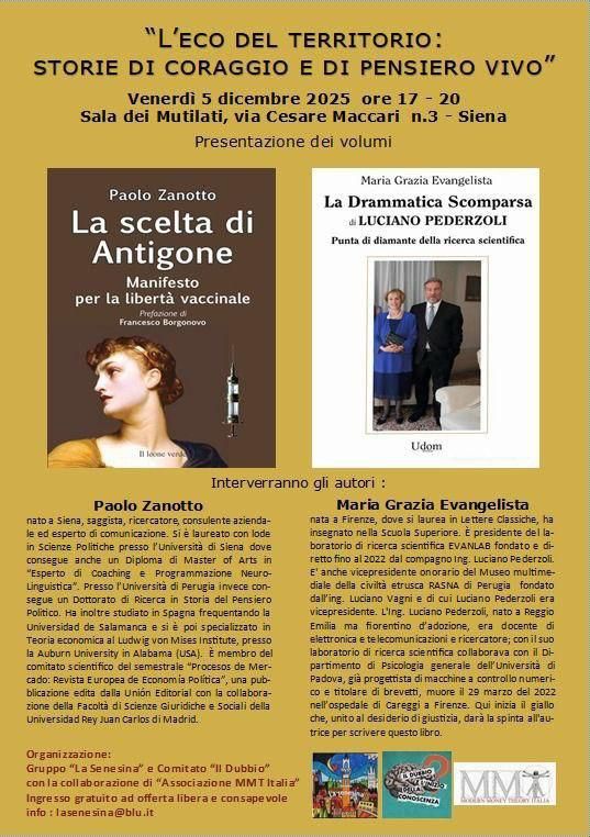 A Siena il 5 Dicembre: "L’Eco del Territorio: storie di coraggio e di pensiero vivo"
