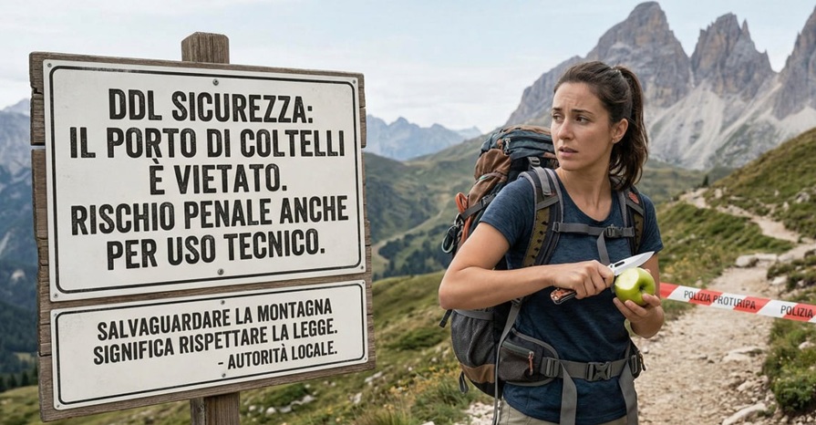 In montagna senza coltello: una norma che confonde sicurezza e controllo